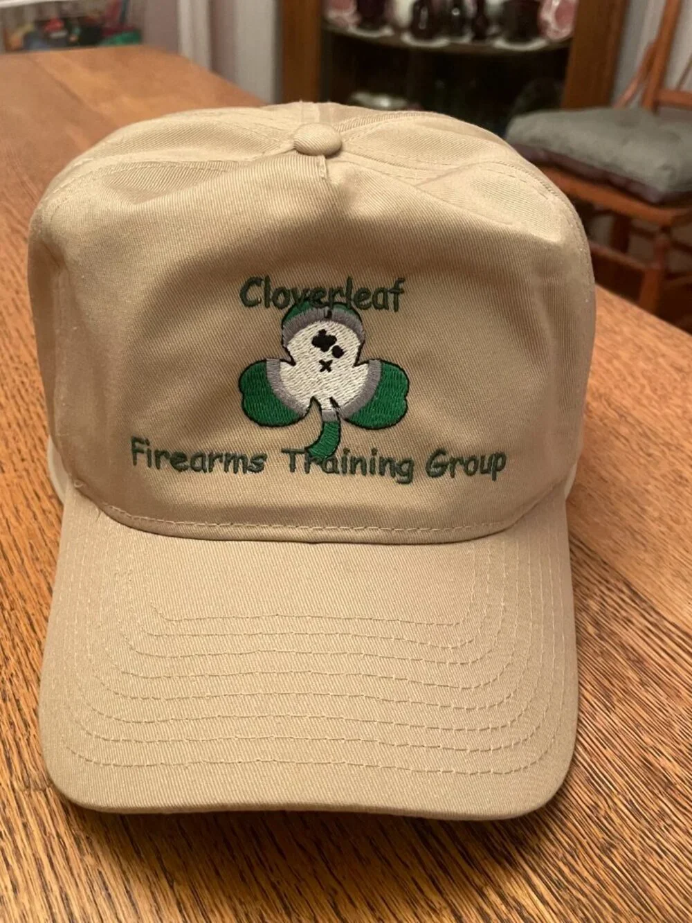 Cloverleaf Firearms Training Group (Idaho) Beige Snapback Baseball Hat Cap
